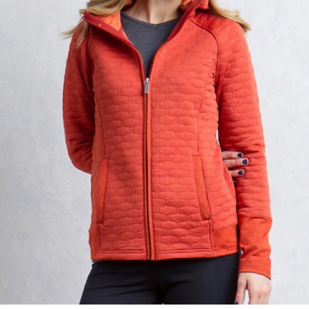 Women's Quilted Zip-Up Jacket - Orange